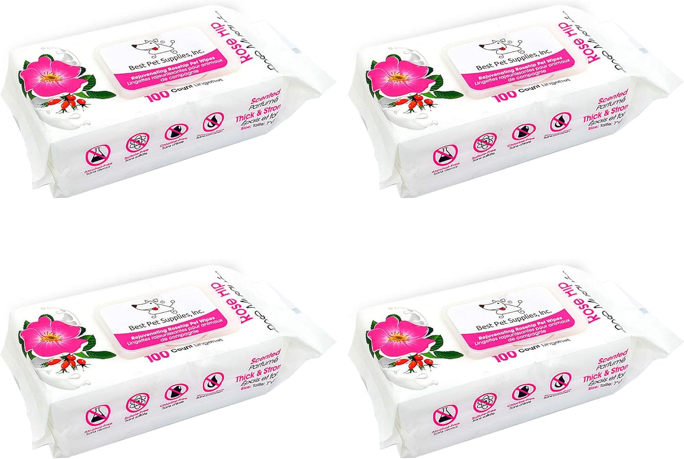 Best Pet Supplies Pet Wipes for Dogs - Dog Wipes Cleaning Deodorizing, for Coats, Ears, Paws - Moisturizing, Coconut, 100 Count