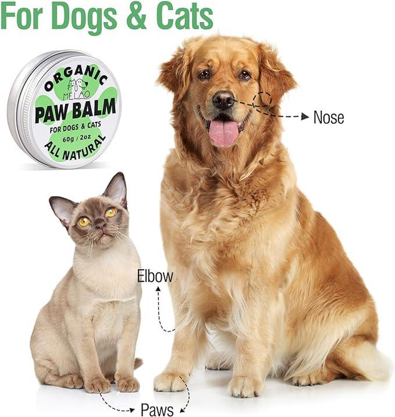 Organic Dog Paw and Nose Balm -2 Oz Pad Protector for Dogs & Cats