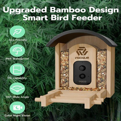 Bird Feeder with Camera Smart Bird Feeder for Outdoors  4MP HD Night Vision Camera 
