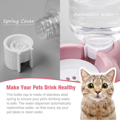 Pet Feeding Set with Water Dispenser and Stainless Steel Bowls for Dogs and Cats