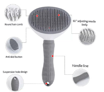Pet Hair Remover Brush – Self-Cleaning Deshedding Grooming Comb for Dogs & Cats