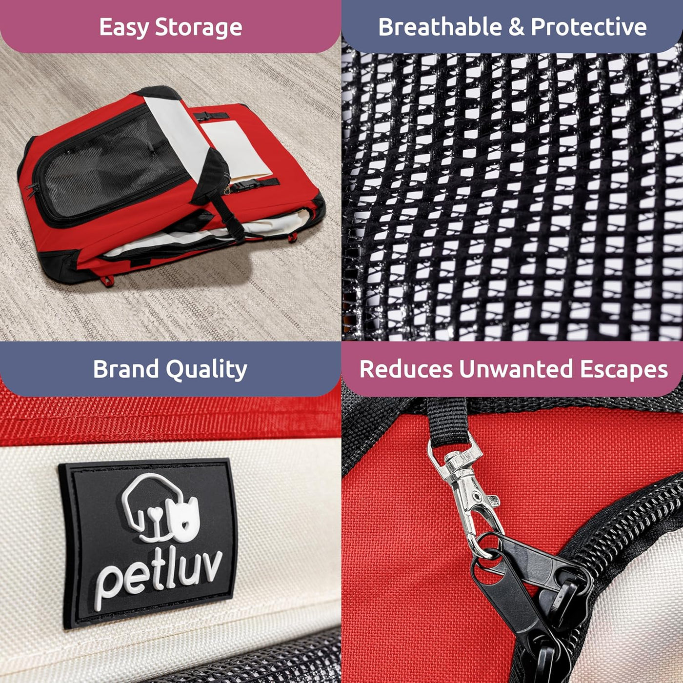 Large Cat Carrier & Dog Carrier for 2 Cats or Medium Dog. Soft Sided and Collapsible 