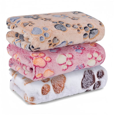 (3 Pack) Blankets Super Soft Fluffy Premium Fleece Pet Blanket Flannel Throw for Dog or Cat (23X16 Inch)