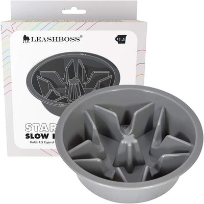 Leash Boss Puzzle Slow Feeder Dog Bowl, 2-Cup Maze, 7.5-8 Inch Opening for Large, Medium & Small Breeds - Puppy Feeder