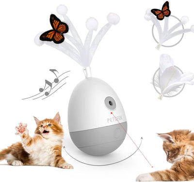 PETGEEK Hidey Mouse Electronic Interactive Cat Toy, Hide Mouse Cat Toy with Squeaky Mouse, Automatic Cat Toys with Catnip Filled Hidey Mouse, Cat Toys Interactive for Indoor Cats Play (Green)