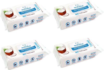 Best Pet Supplies Pet Wipes for Dogs - Dog Wipes Cleaning Deodorizing, for Coats, Ears, Paws - Moisturizing, Coconut, 100 Count