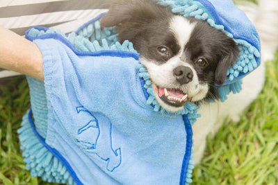 Quick Dry Towel for Dogs | Ultra Absorbent | Extra Large 35X15 Size for All Breeds | Comfortable Hand Pockets 