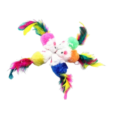 5 Pieces Cat Interactive Toy Cat Plush Mice Toy for Cats and Kitten Training
