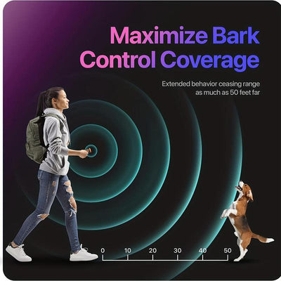Rechargeable Dog Bark Control Tool, Handheld Dog Barking Deterrent with 3 Times Wave Transmitter & Range of 50 Feet, Professional Dog Training Solution, Pet Gear, Camping Gear