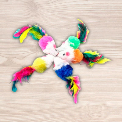5 Pieces Cat Interactive Toy Cat Plush Mice Toy for Cats and Kitten Training
