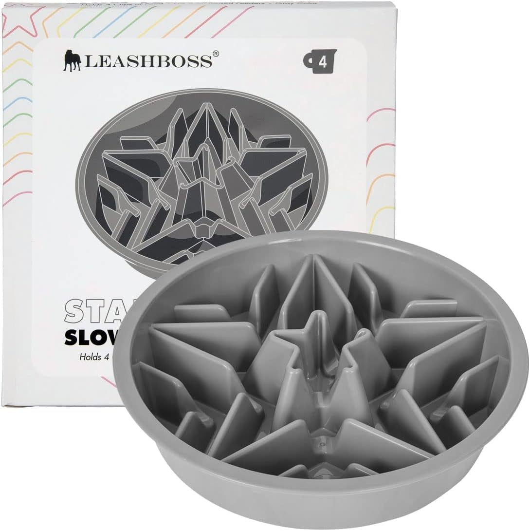 Leash Boss Puzzle Slow Feeder Dog Bowl, 2-Cup Maze, 7.5-8 Inch Opening for Large, Medium & Small Breeds - Puppy Feeder