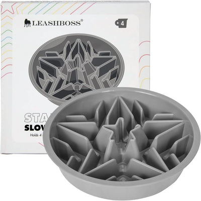 Leash Boss Puzzle Slow Feeder Dog Bowl, 2-Cup Maze, 7.5-8 Inch Opening for Large, Medium & Small Breeds - Puppy Feeder