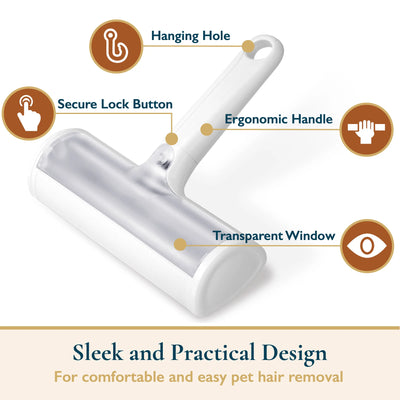 Pet Hair Remover - Pet Hair Roller & Detailer Set, Reusable Lint Roller 