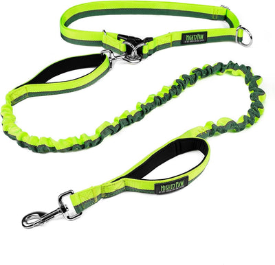 Mighty Paw Hands Free Dog Leash | Bungee Waist Leash for Dog Walking. Pet Running Hands Free Tether for Large, Medium & Small Breeds. Pet Waist Belt (36" - 48") up to 150 Lbs - Gray