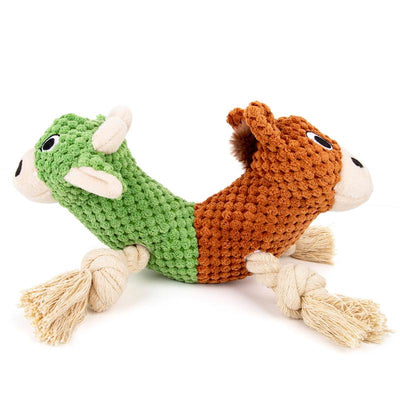 Anyask 2PCS Durable Squeaky Dog Toy, Plush Stuffed Animal with Crinkle Paper for Interactive Play, Plush Tug of War Toy Keeps Dogs Busy and Helps Puppies with Teething, Perfect for Small, Medium Dog, Not Suitable for Strong, Aggressive Chewers Dogs