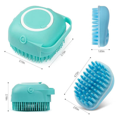 2Pack Dog Bath Brush Soft Silicone Pet Shampoo Massage Dispenser Grooming 