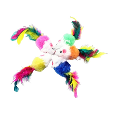 5 Pieces Cat Interactive Toy Cat Plush Mice Toy for Cats and Kitten Training