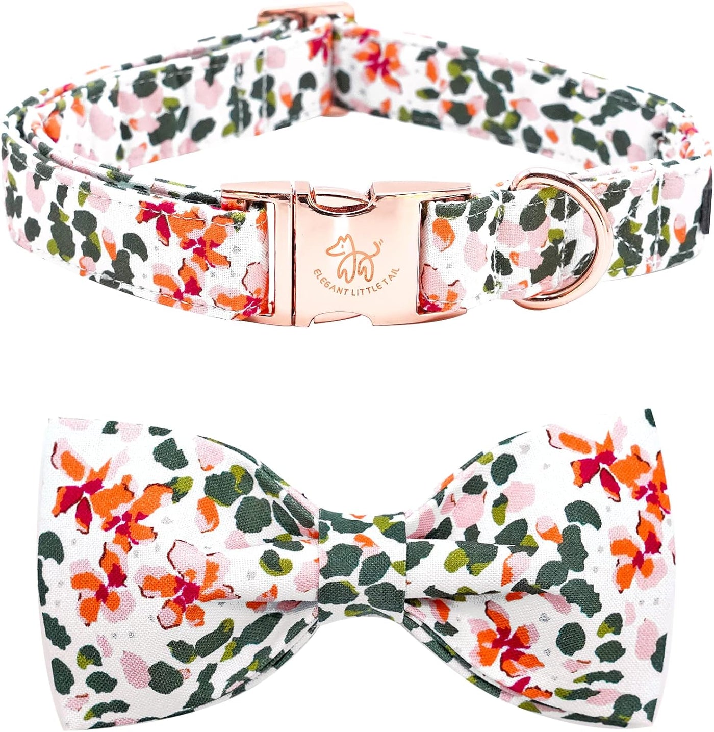 Elegant Little Tail Christmas Dog Collar, Pet Collar Soft with Comfy Bowtie Dog Collar Holiday Adjustable Pet Gift Collars for Small Medium Large Dogs