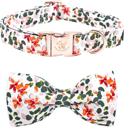 Elegant Little Tail Christmas Dog Collar, Pet Collar Soft with Comfy Bowtie Dog Collar Holiday Adjustable Pet Gift Collars for Small Medium Large Dogs