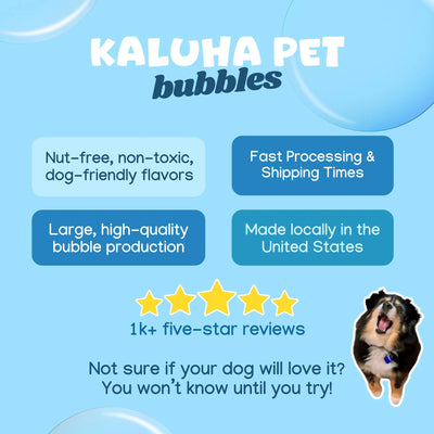 Gourmet Dog Bubbles - Flavored/Scented Pet Bubbles - Summer Puppy Enrichment Gift - Non-Toxic, Maple Bacon & Peanut Butter Flavor