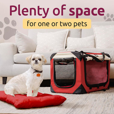 Large Cat Carrier & Dog Carrier for 2 Cats or Medium Dog. Soft Sided and Collapsible 