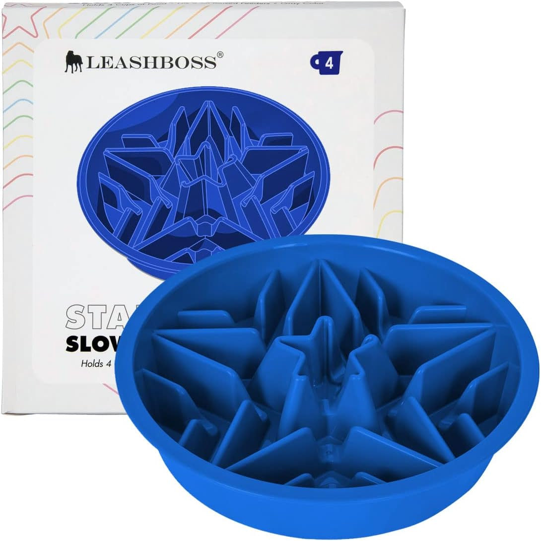 Leash Boss Puzzle Slow Feeder Dog Bowl, 2-Cup Maze, 7.5-8 Inch Opening for Large, Medium & Small Breeds - Puppy Feeder