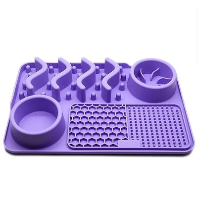 Slow Feeder 3 in 1 Dog Bowl & Licking Mat for Good Health & Mental Stimulation