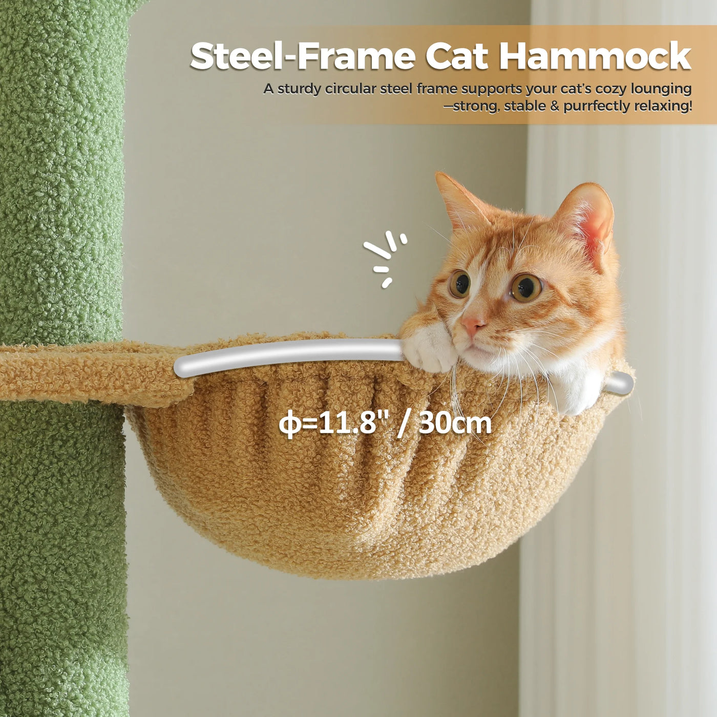 Tall Cat Tree Cactus Floor to Ceiling Cat Tower 95-108" Sisal Scratching Post for Indoor Cats