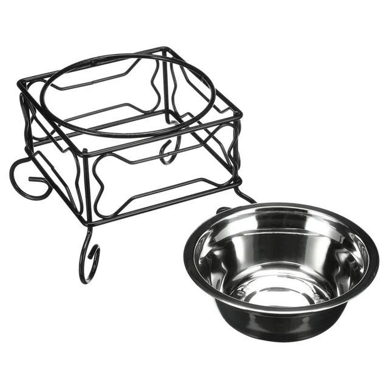 Elevated Stainless Steel Feeder Bowl with Stand