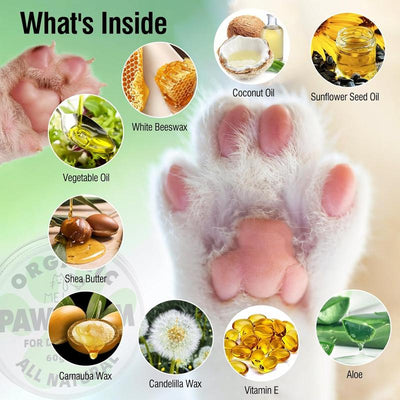Organic Dog Paw and Nose Balm -2 Oz Pad Protector for Dogs & Cats