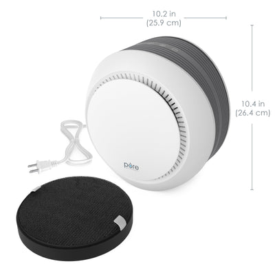 Purezone Halo Medium Room Air Purifier with 2 Stage Filtration - Graphite