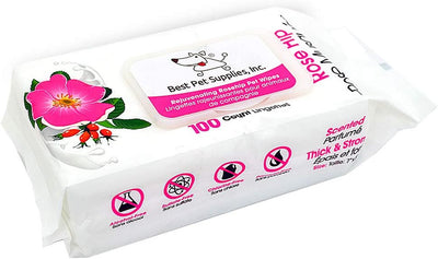 Best Pet Supplies Pet Wipes for Dogs - Dog Wipes Cleaning Deodorizing, for Coats, Ears, Paws - Moisturizing, Coconut, 100 Count