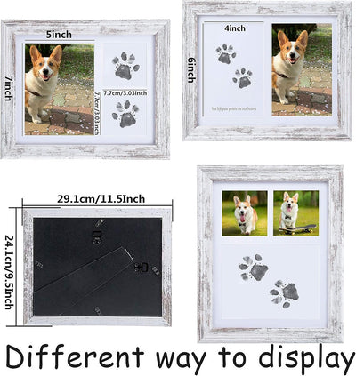 Dog Paw Print Kit Frame - Pet Memorial Picture Frame with Pawprints - Dog or Cat Paw Print Kit, Pet Keepsake Picture Frame for Pet Love Dog Memorial Gifts for Paw Print Frame, Sympathy Gift