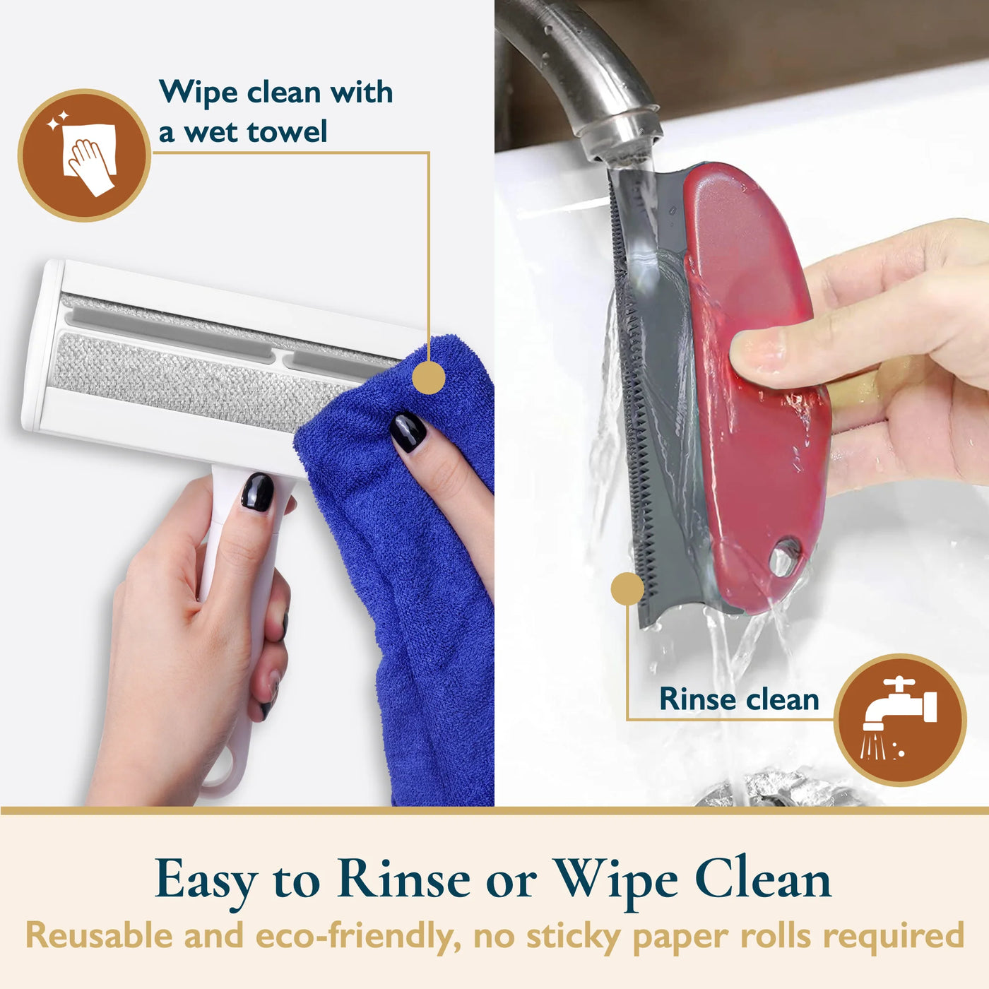 Pet Hair Remover - Pet Hair Roller & Detailer Set, Reusable Lint Roller 
