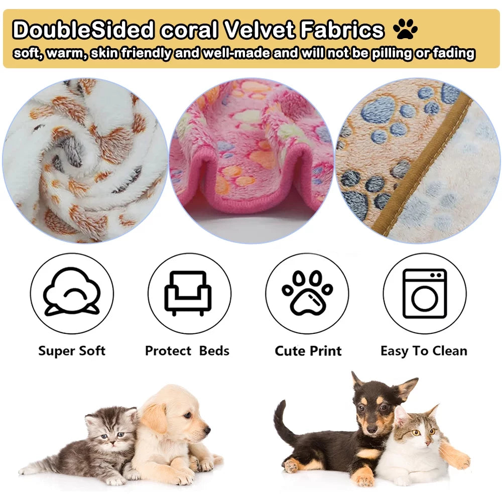 (3 Pack) Blankets Super Soft Fluffy Premium Fleece Pet Blanket Flannel Throw for Dog or Cat (23X16 Inch)