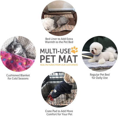 Dog Crate Pad - Ultra Soft Pet Bed with Cute Star Print, , Reversible Fleece Kennel Liner, Cat Bed 23 X 18 Inch Brown