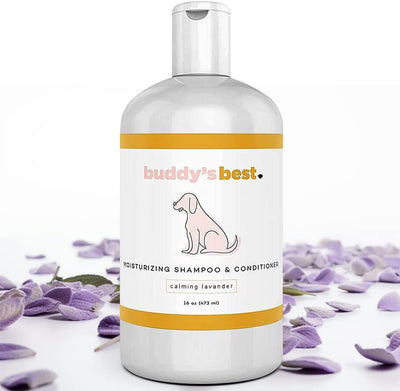 Calming Lavender Dog Shampoo for your Sensitive Canine - Skin-Friendly, Oatmeal Dog Shampoo and Conditioner for Dry and Sensitive Skin - Moisturizing Puppy Wash Shampoo, Calming Lavender Scent, 16Oz