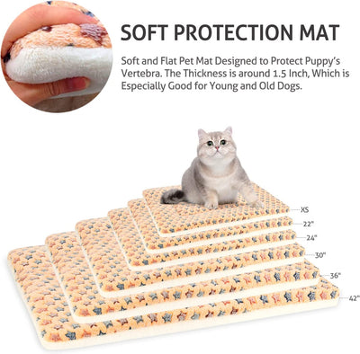 Dog Crate Pad - Ultra Soft Pet Bed with Cute Star Print, , Reversible Fleece Kennel Liner, Cat Bed 23 X 18 Inch Brown