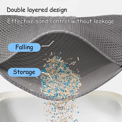 60CMX90CM Cat Litter Mat Waterproof Double Layer Pet Litter Box Mat 