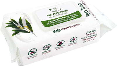 Best Pet Supplies Pet Wipes for Dogs - Dog Wipes Cleaning Deodorizing, for Coats, Ears, Paws - Moisturizing, Coconut, 100 Count