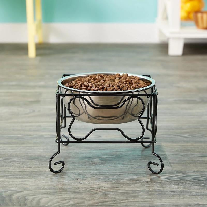 Elevated Stainless Steel Feeder Bowl with Stand