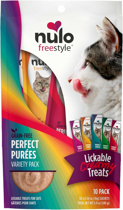 Grain-Free Perfect Purees Premium Wet Cat Treats, Squeezable Meal Topper for Felines