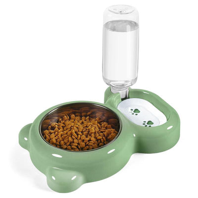 Pet Feeding Set with Water Dispenser and Stainless Steel Bowls for Dogs and Cats