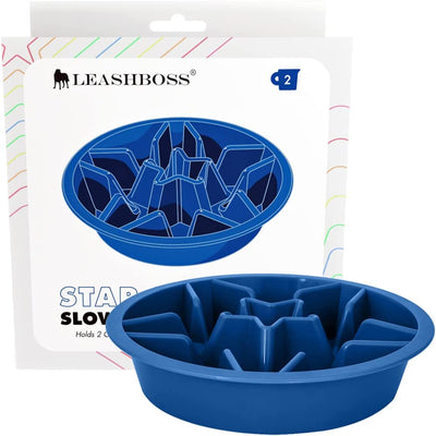 Leash Boss Puzzle Slow Feeder Dog Bowl, 2-Cup Maze, 7.5-8 Inch Opening for Large, Medium & Small Breeds - Puppy Feeder