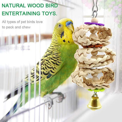 8PCS Set Combination Parrot/Birds Wood Toys and Enrichment