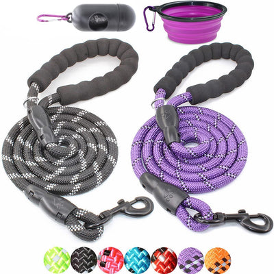 2 Packs 5FT Dog Leash with Comfortable Padded Handle and Highly Reflective 