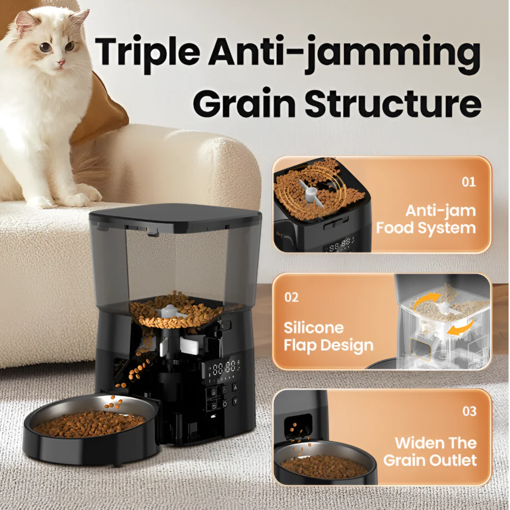 Smart Auto Pet Feeder – Hassle-Free Mealtime, Perfect Portions Every Time (EU, US, or KR plug upon choice)
