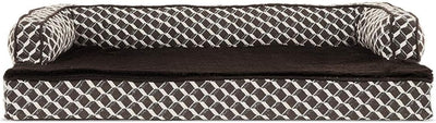 Pet Bed for Dogs and Cats - Plush and Decor Comfy Couch Sofa-Style Egg Crate Orthopedic Dog Bed, Removable Machine Washable Cover - Diamond Brown, Medium