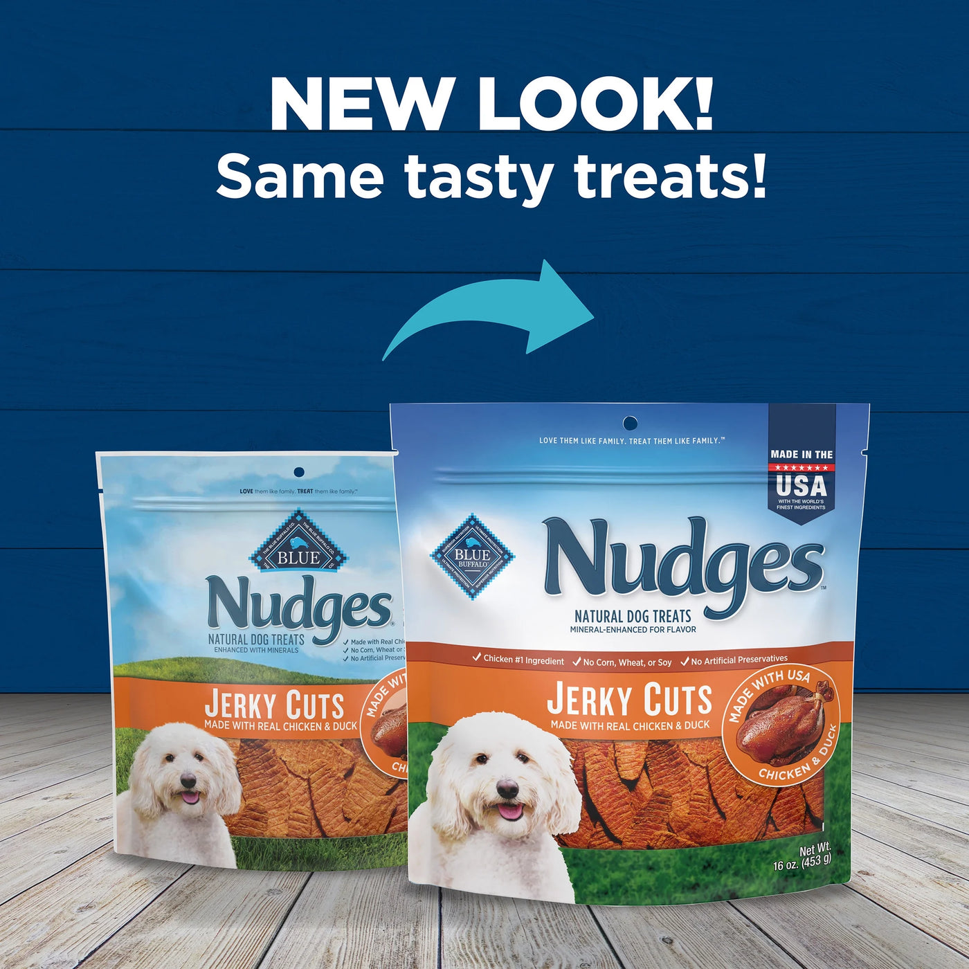 Nudges Jerky Cuts Dog Treats Made with Real Chicken & Duck, 8-Oz. Bag
