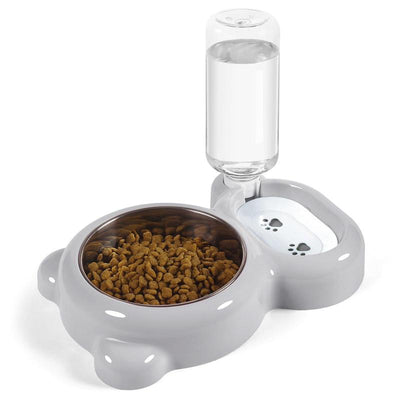 Pet Feeding Set with Water Dispenser and Stainless Steel Bowls for Dogs and Cats